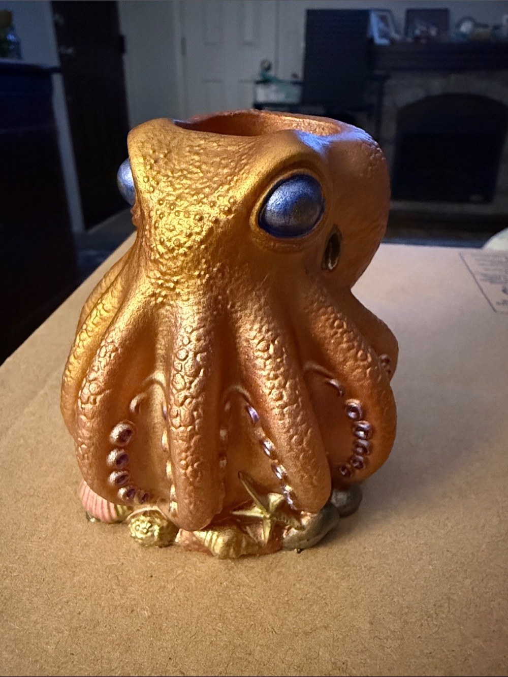 Metallic Gold Resin Octopus Accent Vase - Home Accents